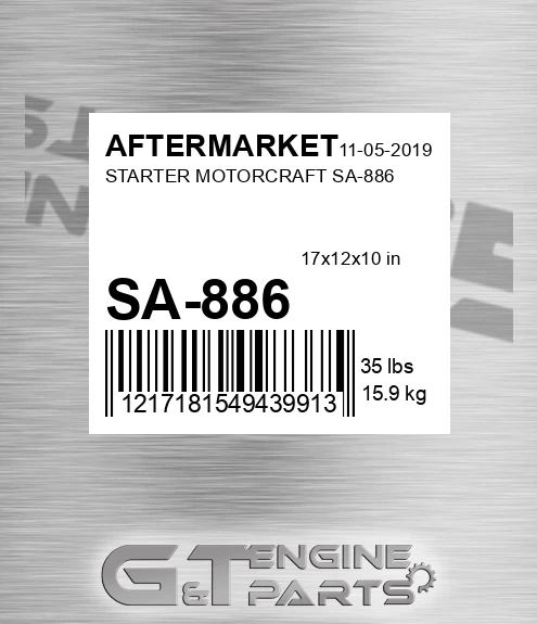 SA-886 Starter Motorcraft Sa-886 for AFTERMARKET