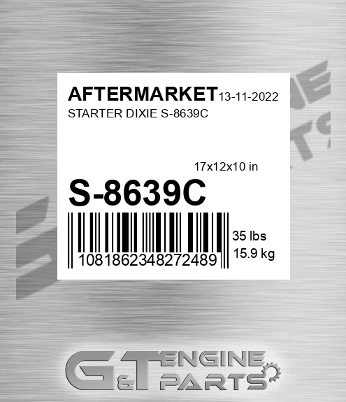 S-8639C Starter Dixie S-8639c for AFTERMARKET