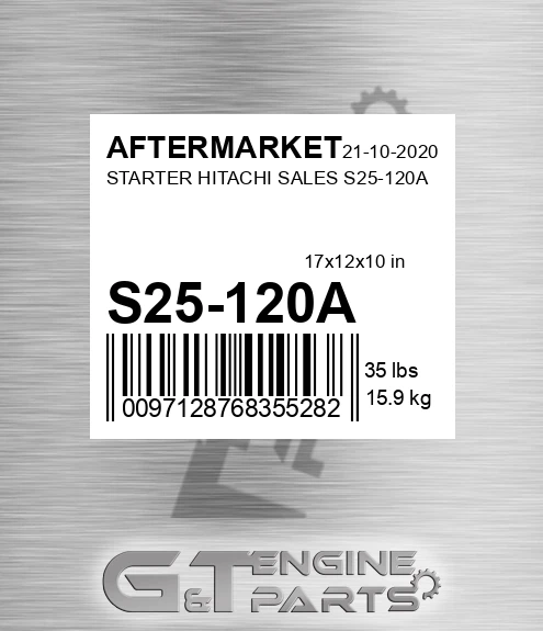 S25-120A Starter Hitachi Sales S25-120a for AFTERMARKET