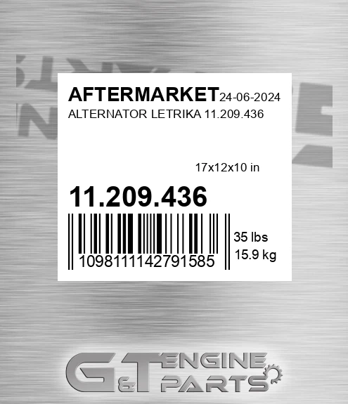11.209.436 Alternator Letrika 11.209.436 for AFTERMARKET