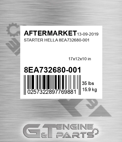 8EA732680-001 Starter Hella 8ea732680-001 for AFTERMARKET