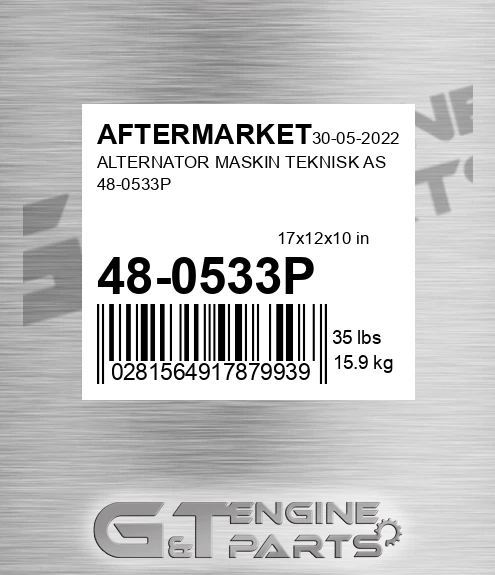 48-0533P Alternator Maskin Teknisk As 48-0533p for AFTERMARKET