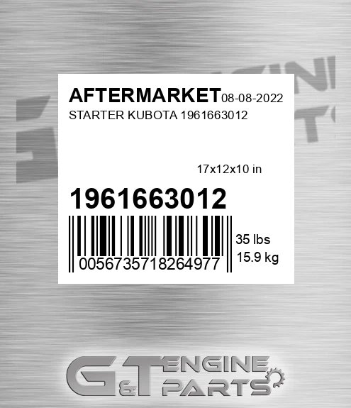 1961663012 Starter Kubota 1961663012