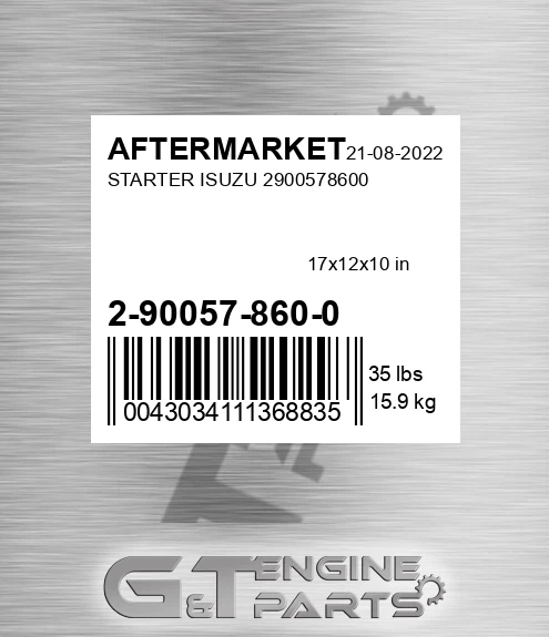 2-90057-860-0 Starter Isuzu 2900578600 for AFTERMARKET