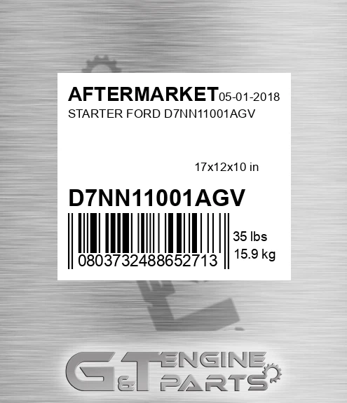 D7NN11001AGV Starter Ford for AFTERMARKET