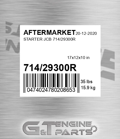 714/29300R Starter Jcb 714/29300r for AFTERMARKET
