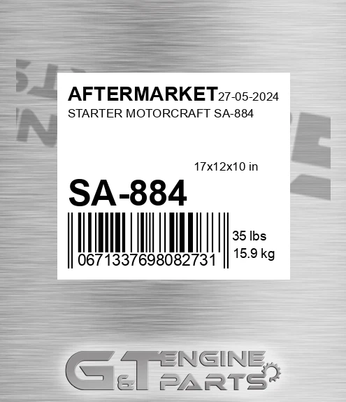 SA-884 Starter Motorcraft Sa-884 for AFTERMARKET