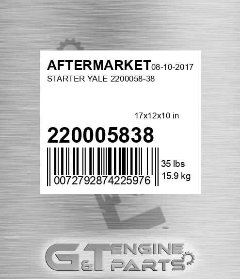 220005838 Starter Yale for AFTERMARKET