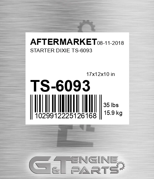 TS-6093 Starter Dixie Ts-6093 for AFTERMARKET