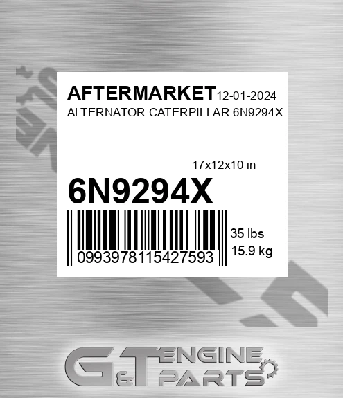 6N9294X Alternator Caterpillar for AFTERMARKET