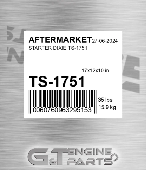 TS-1751 Starter Dixie Ts-1751 for AFTERMARKET