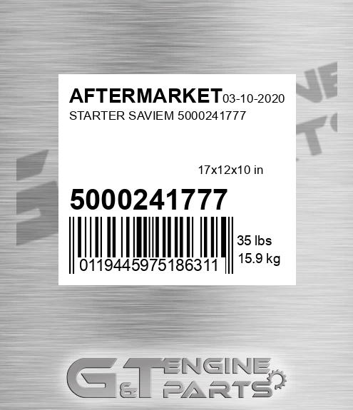 5000241777 Starter Saviem for AFTERMARKET
