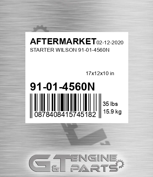 91-01-4560N Starter Wilson 91-01-4560n for AFTERMARKET