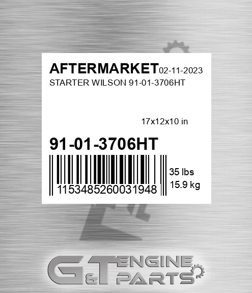 91-01-3706HT Starter Wilson 91-01-3706ht for AFTERMARKET