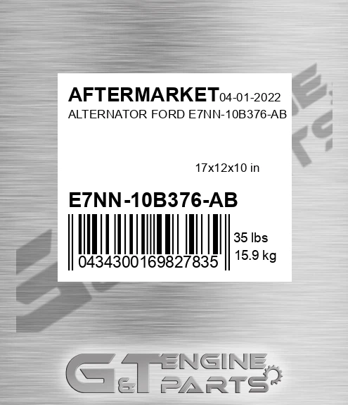 E7NN-10B376-AB Alternator Ford E7nn-10b376-ab for AFTERMARKET