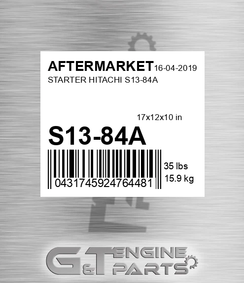 S13-84A Starter Hitachi S13-84a for AFTERMARKET