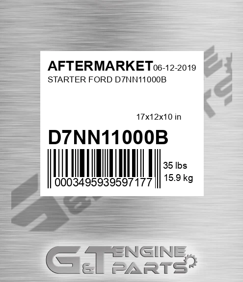D7NN11000B Starter Ford for AFTERMARKET