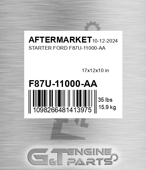 F87U-11000-AA Starter Ford F87u-11000-aa for AFTERMARKET