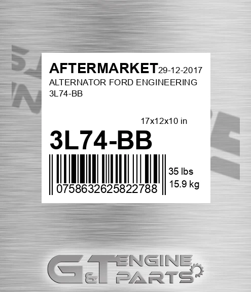 3L74-BB Alternator Ford Engineering 3l74-bb for AFTERMARKET