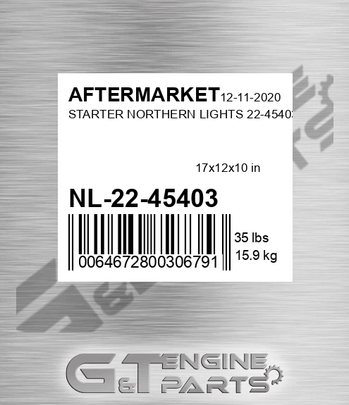 NL-22-45403 Starter Northern Lights 22-45403 for AFTERMARKET