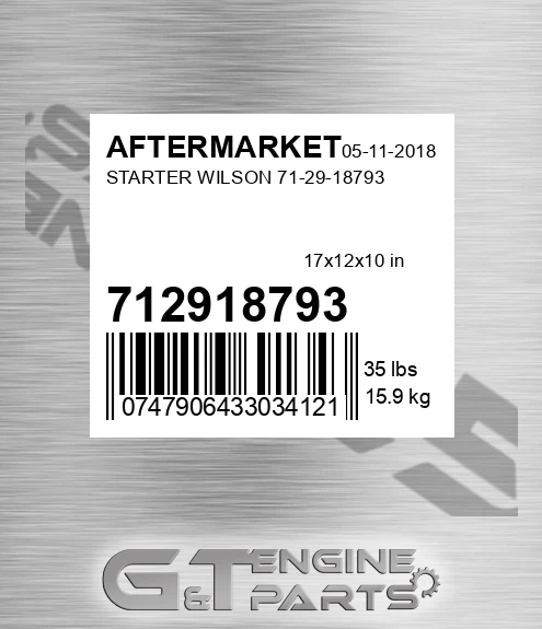 712918793 Starter Wilson for AFTERMARKET