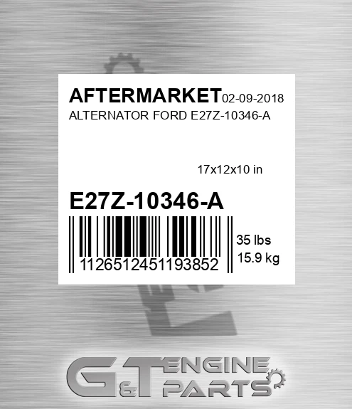 E27Z-10346-A Alternator Ford E27z-10346-a for AFTERMARKET