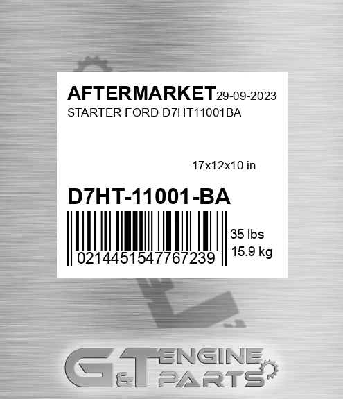D7HT-11001-BA Starter Ford for AFTERMARKET