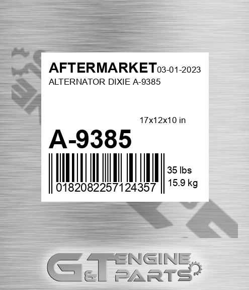 A-9385 Alternator Dixie A-9385 for AFTERMARKET