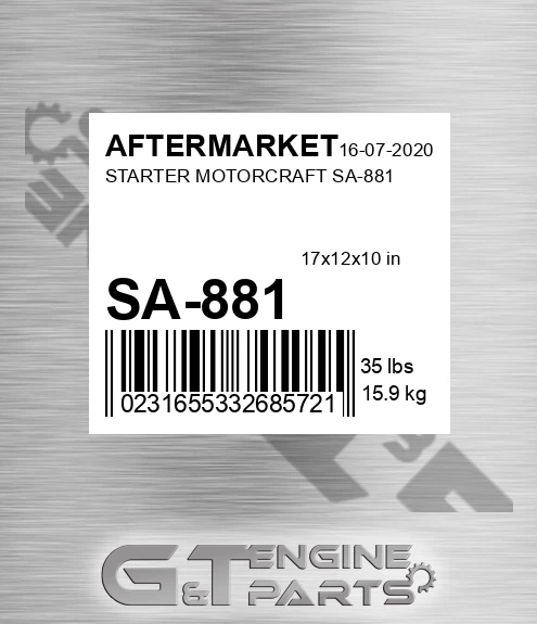 SA-881 Starter Motorcraft Sa-881 for AFTERMARKET