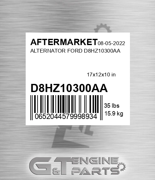 D8HZ10300AA Alternator Ford D8hz10300aa for AFTERMARKET