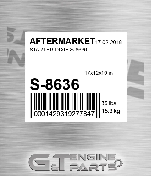 S-8636 Starter Dixie S-8636 for AFTERMARKET