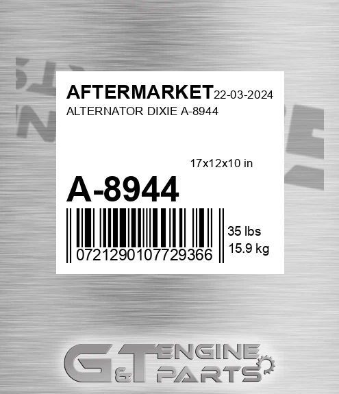 A-8944 Alternator Dixie A-8944 for AFTERMARKET