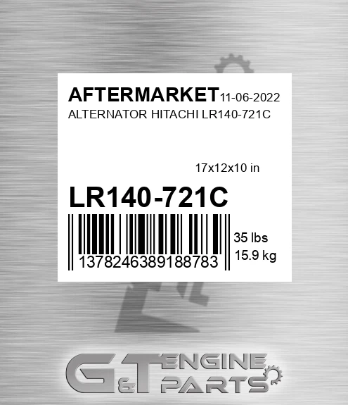 LR140-721C Alternator Hitachi Lr140-721c for AFTERMARKET