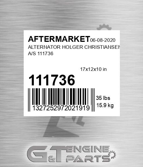 111736 Alternator Holger Christiansen A/s