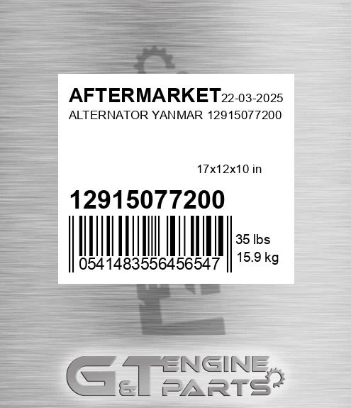 12915077200 Alternator Yanmar 12915077200