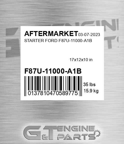 F87U-11000-A1B Starter Ford F87u-11000-a1b for AFTERMARKET
