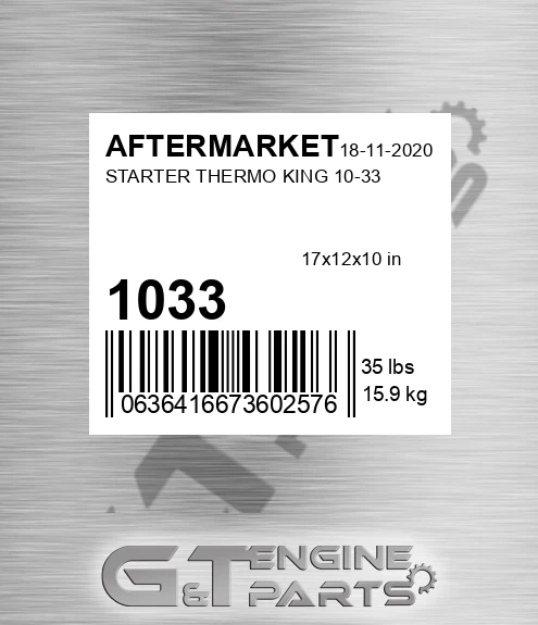 1033 Starter Thermo King for AFTERMARKET