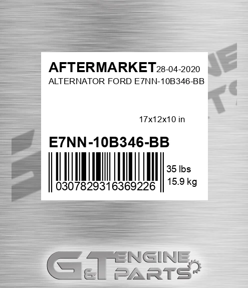 E7NN-10B346-BB Alternator Ford E7nn-10b346-bb for AFTERMARKET
