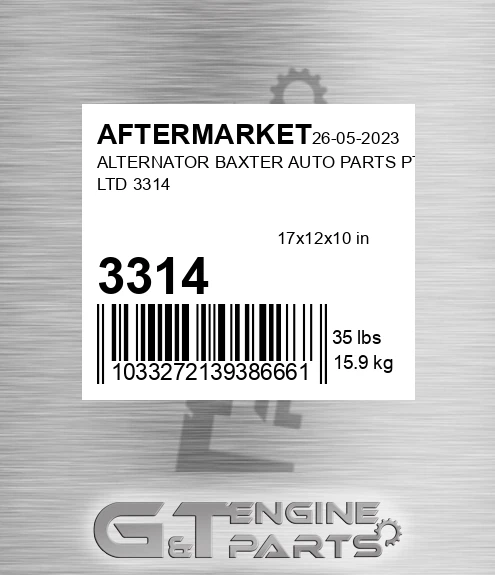 3314 Alternator Baxter Auto Parts Pty Ltd