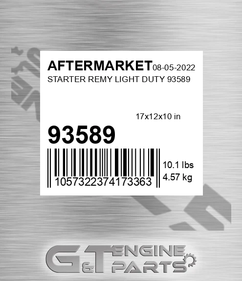 93589 Starter Remy Light Duty for AFTERMARKET