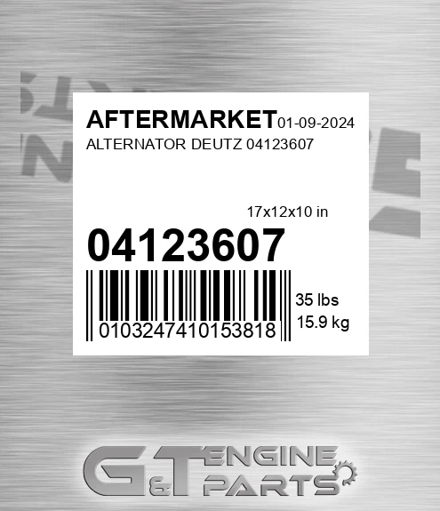 04123607 Alternator Deutz 04123607 for AFTERMARKET