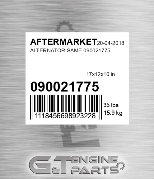 090021775 Alternator Same for AFTERMARKET