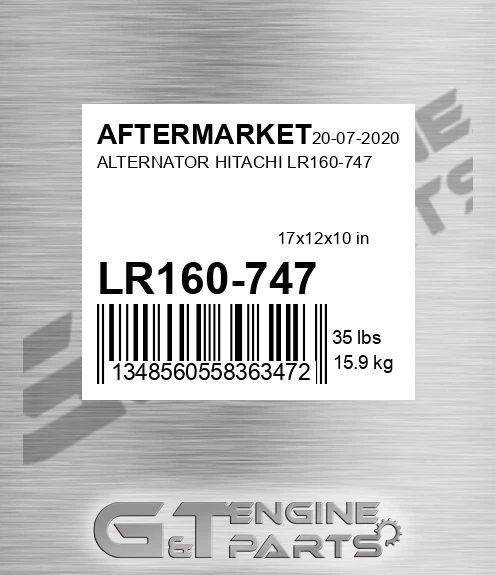 LR160-747 Alternator Hitachi Lr160-747 for AFTERMARKET