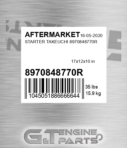 8970848770R Starter Takeuchi for AFTERMARKET