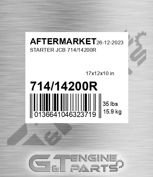 714/14200R Starter Jcb 714/14200r