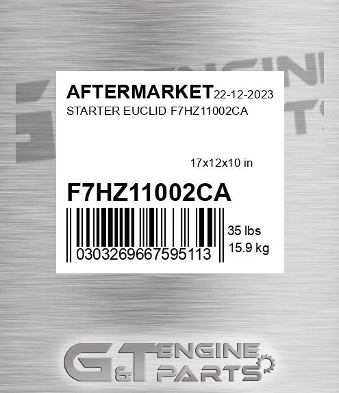 F7HZ11002CA Starter Euclid for AFTERMARKET