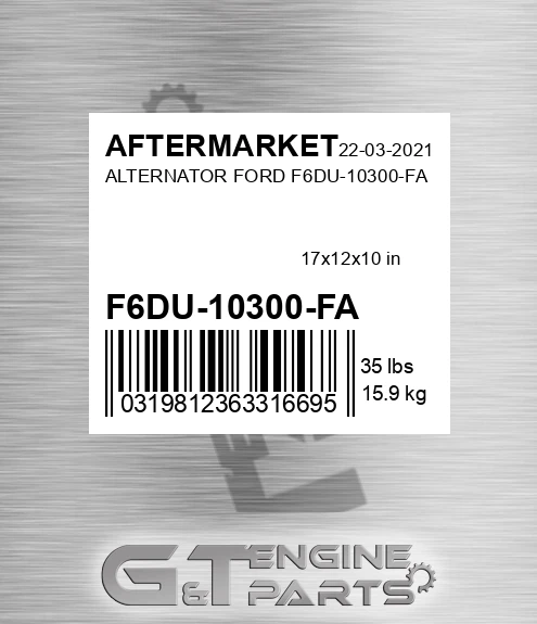F6DU-10300-FA Alternator Ford F6du-10300-fa for AFTERMARKET