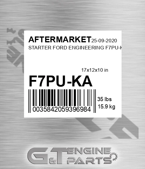 F7PU-KA Starter Ford Engineering F7pu-ka for AFTERMARKET