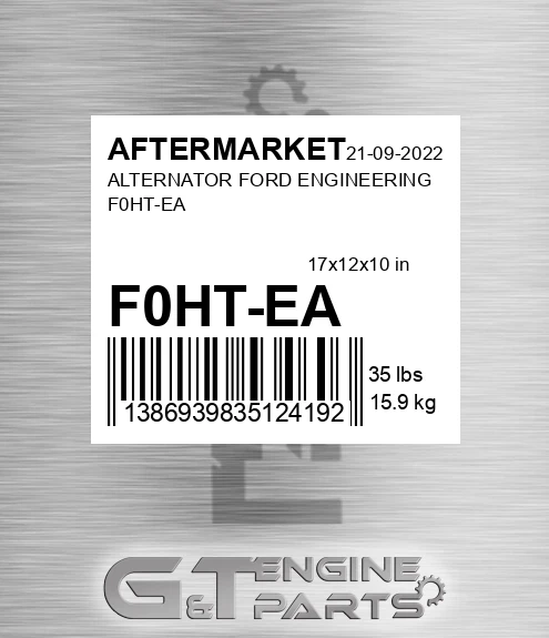 F0HT-EA Alternator Ford Engineering F0ht-ea for AFTERMARKET
