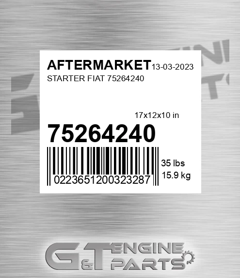 75264240 Starter Fiat for AFTERMARKET